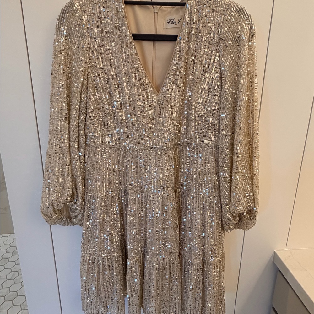 Sequin V-Neck Dress